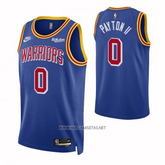 Camiseta Golden State Warriors Gary Payton II NO 0 75th Anniversary Azul